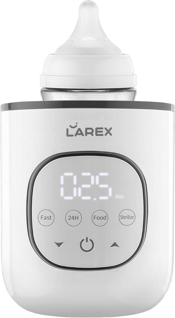 Larex Bottle Warmer, Fast Baby Bottle Warmer for Breastmilk and Formula, with Timer and Accurate Temp Control, 8-in-1 Baby Milk Warmer BPA Free with Digital Display, Bottle Warmers for All Bottles
