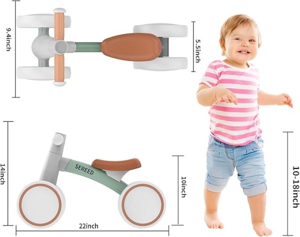 SEREED Baby Balance Bike for 1 Year Old Boys Girls 12-24 Month Toddler Balance Bike, 4 Wheels Toddler First Bike, First Birthday Gifts - Image 5