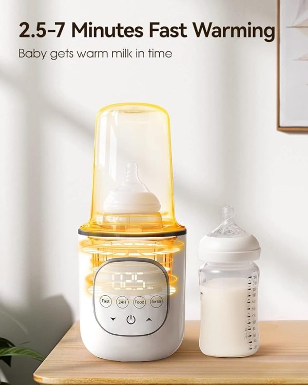 Larex Bottle Warmer, Fast Baby Bottle Warmer for Breastmilk and Formula, with Timer and Accurate Temp Control, 8-in-1 Baby Milk Warmer BPA Free with Digital Display, Bottle Warmers for All Bottles - Image 5