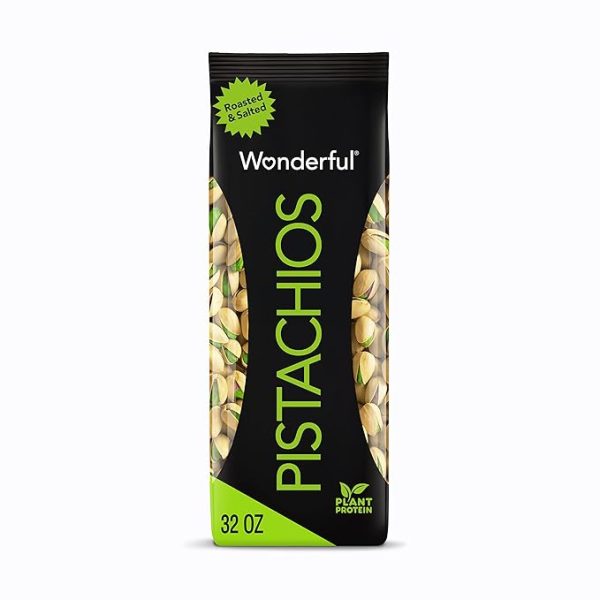 Wonderful Pistachios In Shell, Roasted & Salted Nuts, 32 Ounce Bag, Protein Snacks, Gluten Free, Healthy Snacks