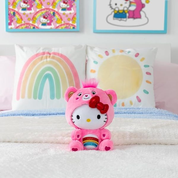 Care Bears Hello Kitty Dressed As Cheer Bear 8" Fun-Size Plush - Soft, Huggable Bestie! – Good for Girls and Boys, Employees, Collectors, Ages 4+ - Image 2