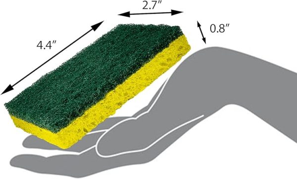 KhpalWak Basics Heavy Duty Sponges, 6 Count, Yellow/Green - Image 2