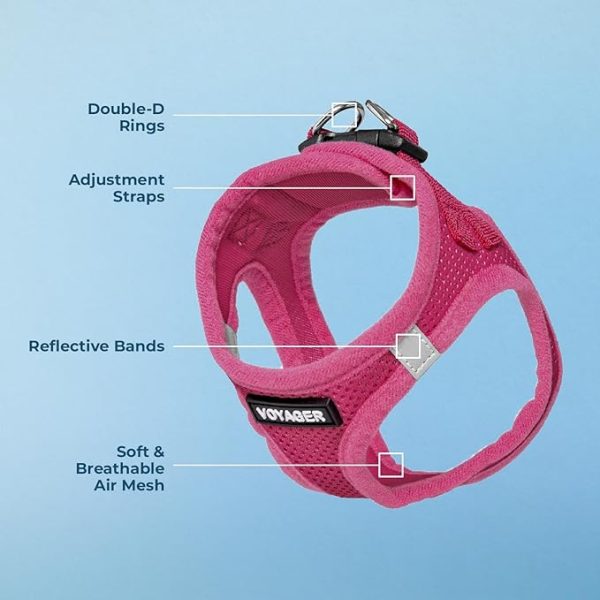 Voyager Step-in Air Dog Harness - All Weather Mesh Step in Vest Harness for Small and Medium Dogs and Cats by Best Pet Supplies - Harness (Fuchsia), S (Chest: 14.5-16") - Image 3