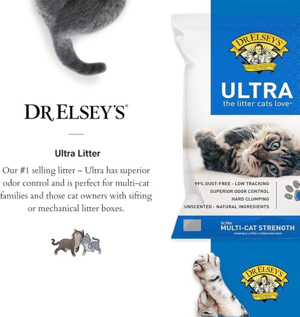 Dr. Elsey’s Premium Clumping Cat Litter - Ultra - 99.9% Dust-Free, Low Tracking, Hard Clumping, Superior Odor Control, Unscented & Natural Ingredients - Image 4