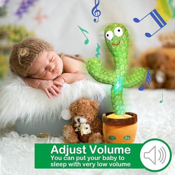 Pbooo Dancing Talking Cactus Mimicking Toy,Talking Repeat Singing Sunny Cactus Toy 120 Pcs Songs for Baby 15S Record Your Sound Sing+Dancing+Recording+LED - Image 2