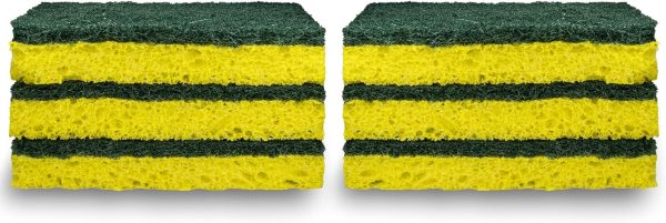 KhpalWak Basics Heavy Duty Sponges, 6 Count, Yellow/Green - Image 4