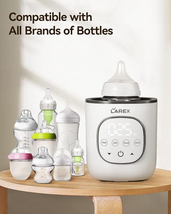 Larex Bottle Warmer, Fast Baby Bottle Warmer for Breastmilk and Formula, with Timer and Accurate Temp Control, 8-in-1 Baby Milk Warmer BPA Free with Digital Display, Bottle Warmers for All Bottles - Image 3