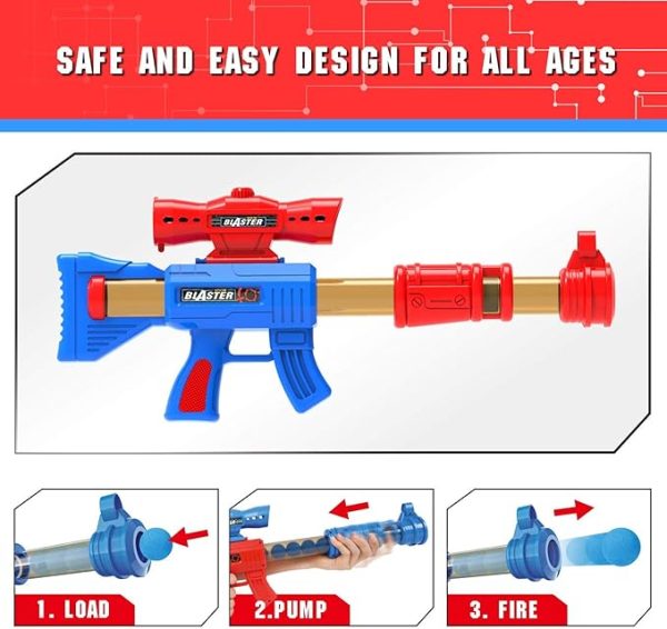 YEEBAY Shooting Game Toy for Age 6, 7, 8,9,10+ Years Old Kids, Boys - 2pk Air Guns & Shooting Target & 24 Foam Balls - Ideal Gift - Compatible with Toy Guns - Image 4