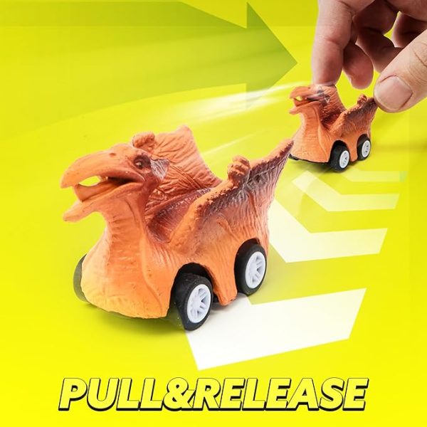 JOYIN 13 in 1 Dinosaur Toys for Kids 3-5, Dinosaur Truck with 12 Pull Back Cars, Dinosaur Cars Set, Birthday Gifts Toys for 3 4 5+ Year Old Boy, Transport Carrier Truck for Toddlers 3-4 Years - Image 2