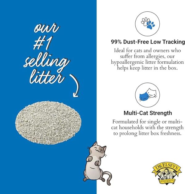 Dr. Elsey’s Premium Clumping Cat Litter - Ultra - 99.9% Dust-Free, Low Tracking, Hard Clumping, Superior Odor Control, Unscented & Natural Ingredients - Image 3