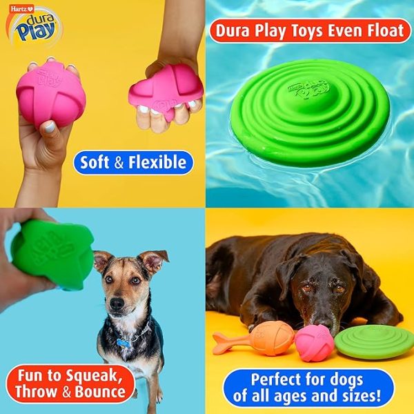 Hartz DuraPlay Ball Squeaky Latex Dog Toy, Medium 3 Pack - Image 2