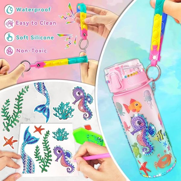 EDsportshouse Decorate Your Own Water Bottle Kits for Girls Age 4-6-8-10,Mermaid Painting Crafts,Fun Arts and Crafts Gifts Toys for Girls Birthday Christmas(Mermaid) - Image 3