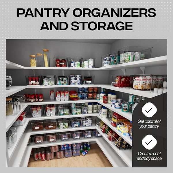 ClearSpace Clear Plastic Storage Bins – Pantry Organizers & Storage Containers, Cabinet Organizer - Home Organization Must Haves for Kitchen, Laundry Room, Office, Closet, Garage & Freezer - Image 3