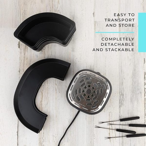 Kusini Smores Maker Tabletop Indoor - Flameless Electric Marshmallow Roaster – 4 Detachable Trays & 4 Roasting Forks – Gift Set & Date Night Idea. Movie Night Supplies & Housewarming Gift - Image 3