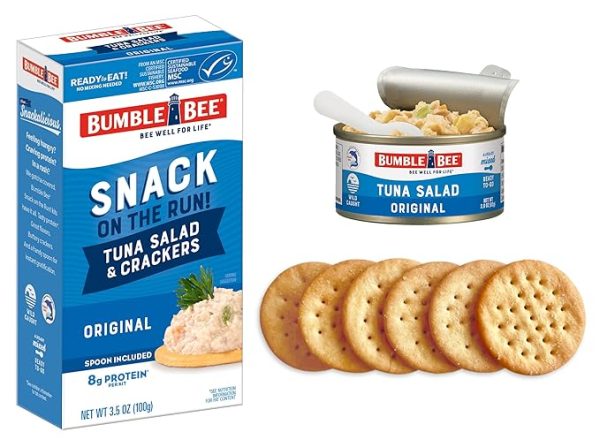 Bumble Bee Snack On The Run Tuna Salad with Crackers Kit, 3.5 oz (Pack of 12) - Ready to Eat, Spoon Included - Wild Caught Tuna - Shelf Stable & Convenient Protein Snack - Image 4