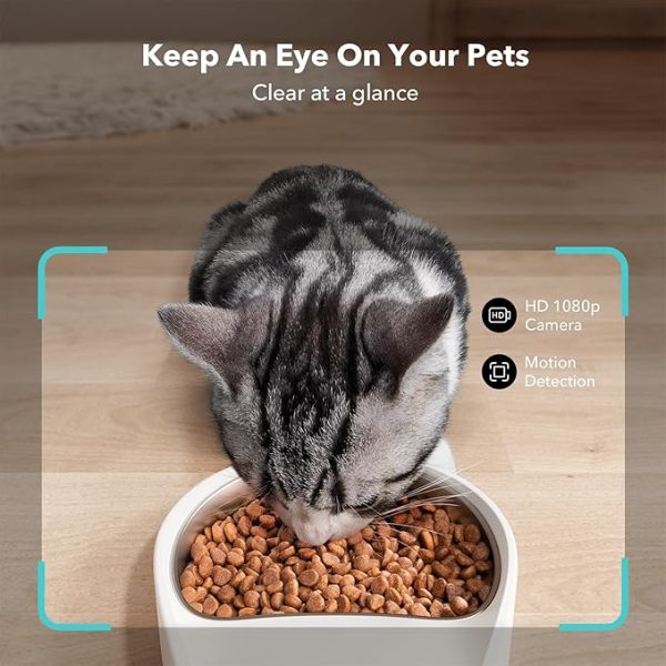 PETLIBRO Automatic Cat Feeder with Camera, 1080P HD Video with Night Vision, 5G WiFi Pet Feeder with 2-Way Audio, Low Food & Blockage Sensor, Motion & Sound Alerts for Cat & Dog Single Tray - Image 3