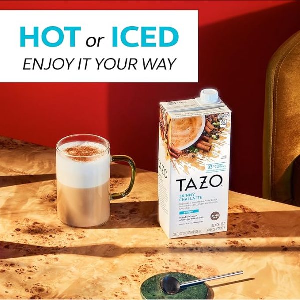 TAZO Skinny Chai Latte Concentrate, Black Tea Concentrate, Easy-to-Serve Chai Tea for Everyday Chai Lattes, Skinny Mocktails and Hot or Iced Tea, 32 oz Tea Mix Carton (Pack of 2) - Image 2