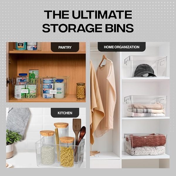 ClearSpace Clear Plastic Storage Bins – Pantry Organizers & Storage Containers, Cabinet Organizer - Home Organization Must Haves for Kitchen, Laundry Room, Office, Closet, Garage & Freezer - Image 2