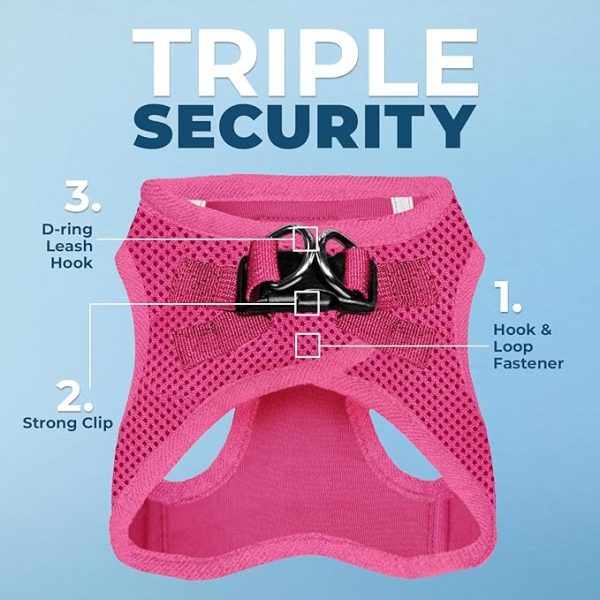 Voyager Step-in Air Dog Harness - All Weather Mesh Step in Vest Harness for Small and Medium Dogs and Cats by Best Pet Supplies - Harness (Fuchsia), S (Chest: 14.5-16") - Image 2