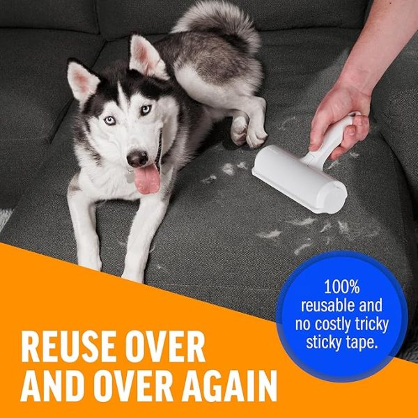 Chom Chom Roller Pet Hair Remover and Reusable Lint Roller - ChomChom Cat and Dog Hair Remover for Furniture, Couch, Carpet, Clothing and Bedding - Portable, Multi-Surface Fur Removal Tool - Image 3