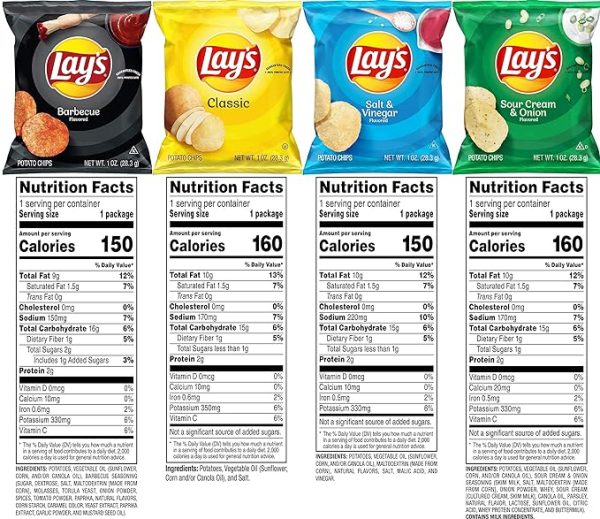 Lay's Potato Chips, 4 Flavor Variety Pack, 1 oz Single Serve Bags, (40 Pack) - Image 2