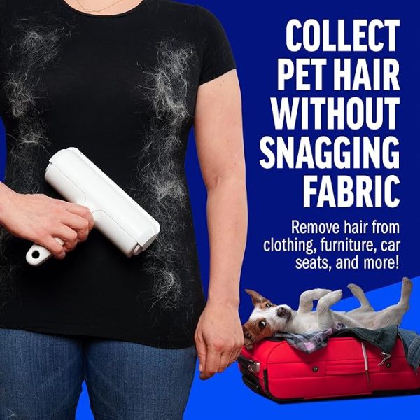 Chom Chom Roller Pet Hair Remover and Reusable Lint Roller - ChomChom Cat and Dog Hair Remover for Furniture, Couch, Carpet, Clothing and Bedding - Portable, Multi-Surface Fur Removal Tool - Image 2